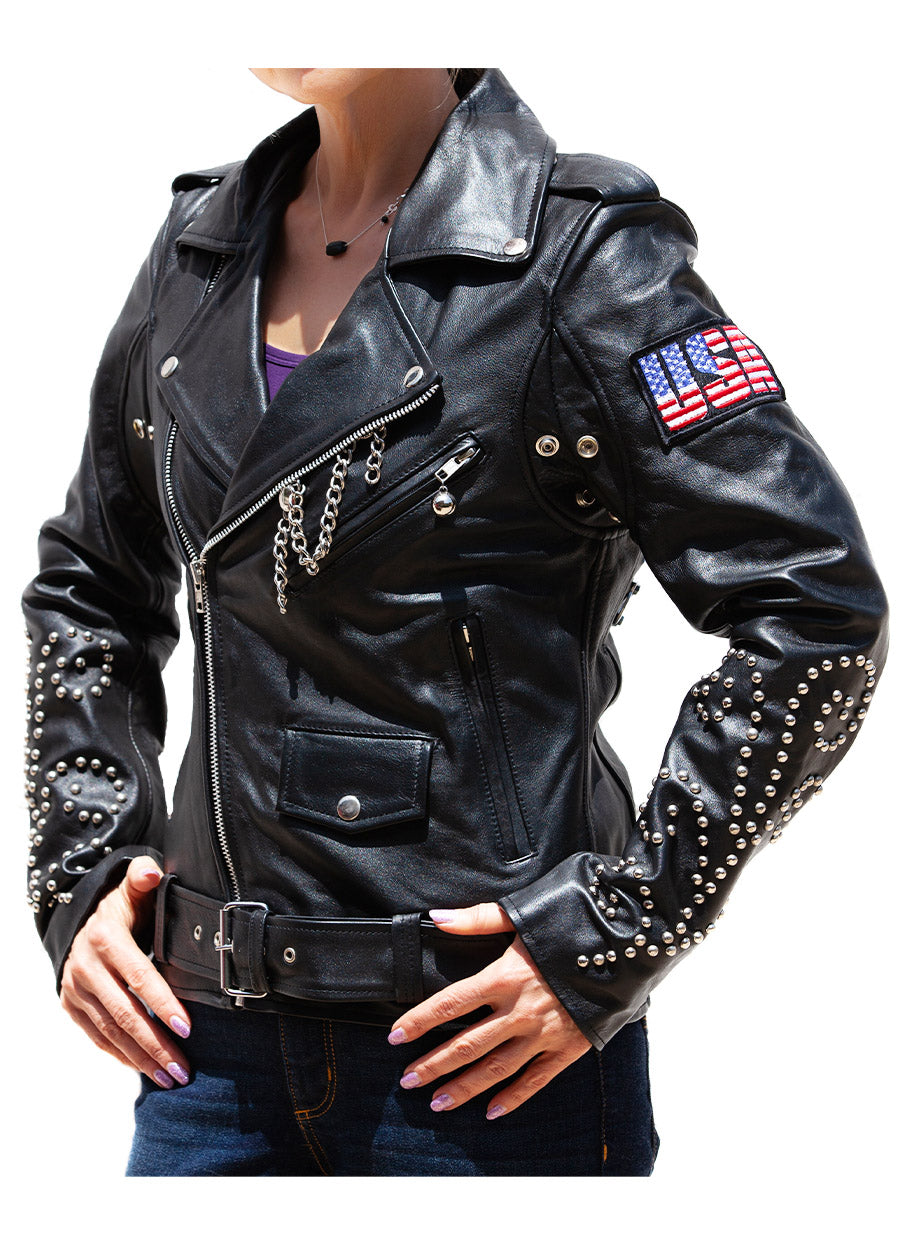 Vintage SteelHeart Leather Biker Jacket - LADIES - Hand-Made