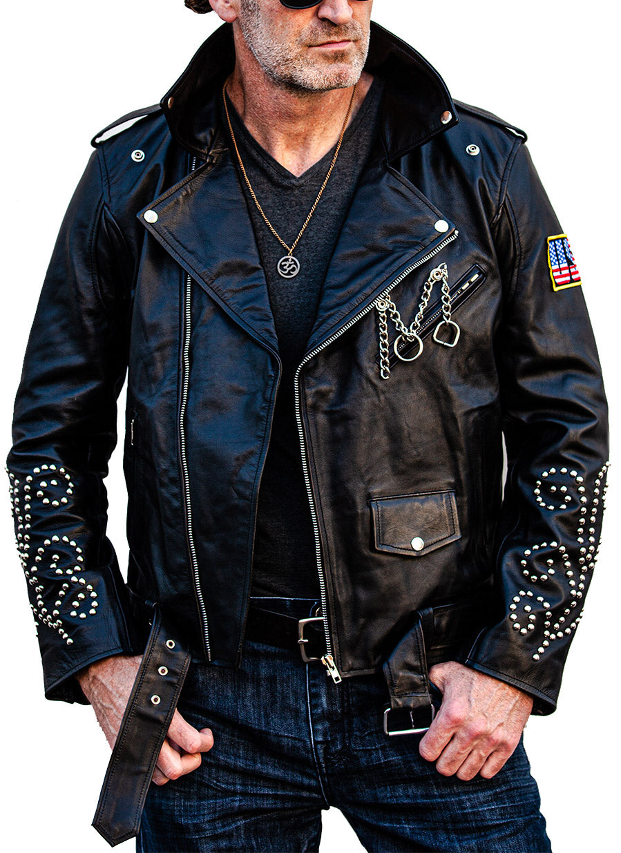 Vintage SteelHeart Leather Biker Jacket - MENS - Hand-Made