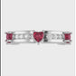 I'll Never Let You Go - Genuine Diamond & Ruby 14K White Gold Eternity Ring