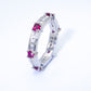 I'll Never Let You Go - Genuine Diamond & Ruby 14K White Gold Eternity Ring