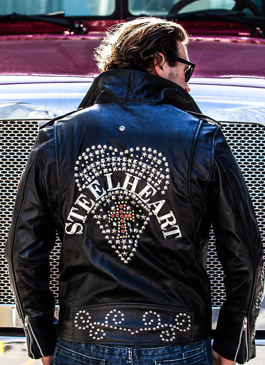 Vintage SteelHeart Leather Biker Jacket - MENS - Hand-Made