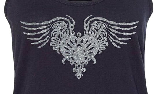 Silver Metallic Logo - Racer Back Tank